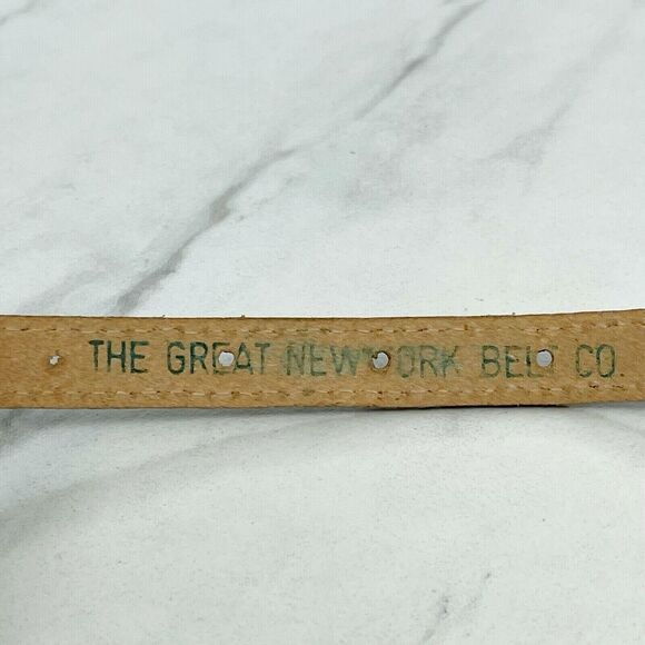 The Great New York Belt Co Brown Vintage Barrel Braided Leather Belt Size Small - Picture 5 of 9